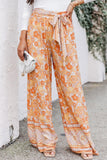 Floral Tie Front Wide Leg Pants - The Maverick Life