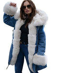 Roiii Women Thicken Warm Winter Coat Hood Down Parka Faux Fur Outdoor Overcoat Long Jacket Outwear - The Maverick Life