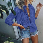 Lightweight Lacey Button Down Blouse - The.MaverickLife